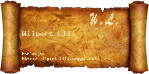 Wilpert Lili névjegykártya